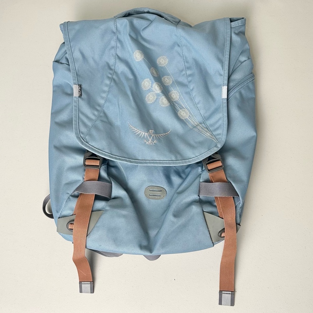 OSPREY Blue Backpack with Tan Straps
